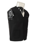 Black electric heated vest with three temperature settings lightweight and machine washable easy care warmth for outdoor work fishing hiking.