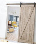 Heavy Duty Barn Door Nylon Roller Wheels Set Smooth Sliding Pulleys With Low Noise Durable Hanging Rail Hardware installed on wood door