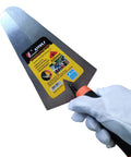 Two Piece Pointing And Gauging Trowel Set Pro Grade 9 Inch Masonry Hand Tools close-up with soft grip handle and label visible