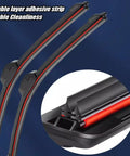 Heavy Duty Dual Rubber Windshield Wipers Rolling Through Storms Smooth As Butter For Chevy Silverado 1500 2500 3500 Hd Gmc Sierra Models 22 And 22 Inch showing double layer adhesive strip.