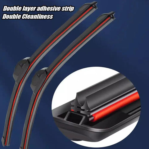 Heavy Duty Dual Rubber Windshield Wipers Rolling Through Storms Smooth As Butter For Chevy Silverado 1500 2500 3500 Hd Gmc Sierra Models 22 And 22 Inch showing double layer adhesive strip.