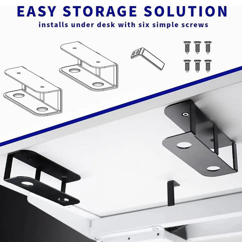 Toss Desk Clutter Aside With This Heavy Duty Under Desk Laptop Holder And Adjustable Keyboard Tray Rack installation guide with screws.