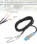 Inductive Proximity Sensor M12 3-Wire NPN NO, 6-36V DC, 300mA with cable; ideal for metal detection in industrial automation.