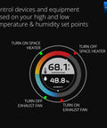 Control and adjust devices based on temperature and humidity levels with Smart Wireless Temperature And Humidity Sensor With LoRa Low Power Tech No WiFi Needed Wide Range For Fridge Greenhouse And Pet Cages Real Time App Alerts Email And Text Notifications Hub Required.