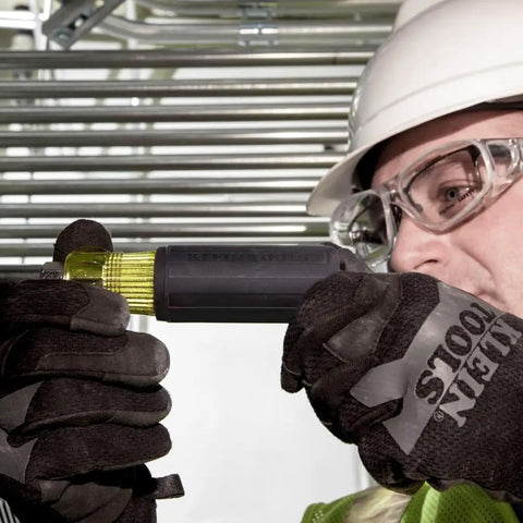 Worker using Six In One Nut Driver Set Built Tough With Heavy Duty Hollow Shaft For Long Bolts SAE Six Point Hex Sizes
