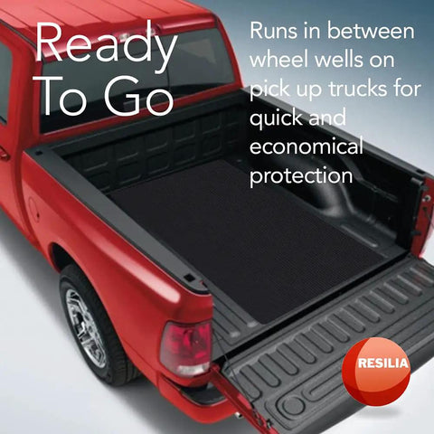 Red truck with bed liner for cargo protection