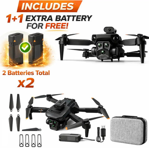 4K FPV Drone With Triple Camera System And Optical Flow Stabilization Obstacle Avoidance Long Range RC Quadcopter package