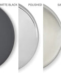 18 Inch Designer Wave Shower Grab Bar finishes in matte black, polished, and satin for the Sleek Modern Bath Safety Rail