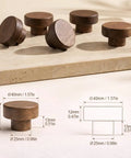 Set of Top Shelf Mid Century Modern Walnut Mushroom Cabinet Knobs slick round pulls, 40mm size, decorative furniture hardware.