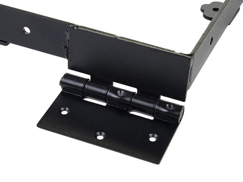 Heavy Duty Gate Corner Frame Brace Kit For Sag Free Outdoor Gates Up To 72 Inches All In One Hardware Kit, black finish hinge detail
