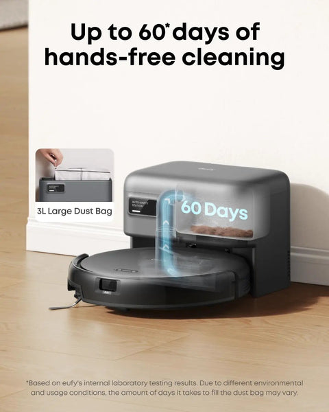 Like-New C10 Robot Vacuum With Self-Empty Dock Hands-Free Cleaning Monster 4000 Pa Suction LiDAR Smart Mapping Slim 2.85 Inch Profile Edge Expansion Brush For Pet Hair Renewed showing 60 days cleaning capacity