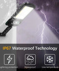 Ultra Bright 120 LED Solar Street Lights Pack Outdoor Wireless Security Wall Lights mounted, IP67 waterproof in storm