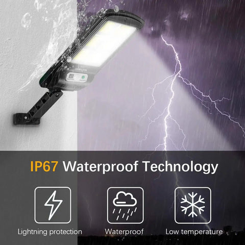 Ultra Bright 120 LED Solar Street Lights Pack Outdoor Wireless Security Wall Lights mounted, IP67 waterproof in storm