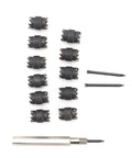 13Piece Spot Weld Cutter Set 3/8 Inch Double Sided Weld Removal Kit For Stainless Steel Iron Aluminum And Thin Metal Sheets Pro Grade Fast Precise Cuts Built Tough For Shop Floors And Field Jobs components displayed on white background.