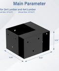 Heavy Duty 8 Piece 3 Way Workbench Bracket Kit For 2x4 Lumber Steel Corner Brackets With Black Powder Coat Rust Resistant High Load Bearing For DIY Garages And Shops, 3-way steel corner bracket for 2x4 and 4x4 lumber