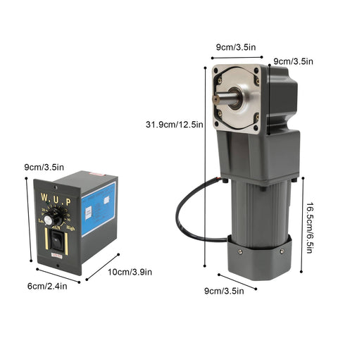 Heavy Duty 110V 120W Electric Gear Motor With One To Thirty Gear Reduction Output 45 RPM Adjustable Speed
