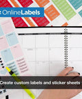 OnlineLabels sticker paper sheets: white matte full-sheet labels, 8.5 x 11 in, 10 sheets for inkjet/laser printers