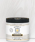 Straight Up Real Wood Look Liquid Gel Stain White Wash Nails Every Interior Exterior Hard Surface With A Smooth Durable Finish For Furniture Cabinets Decking 16 Oz Pint in a white jar on a light background.