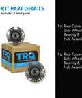 Rear Wheel Bearing And Hub Assembly Set 2 Piece Direct Fit DIY Friendly For 2008 To 2012 Honda Accord And 2009 To 2014 Acura TSX