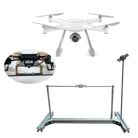 Quadcopter PID Tuning Stand Kit For Drones And Model Aircraft Testing Aluminum Debug Frame and quadcopter in view