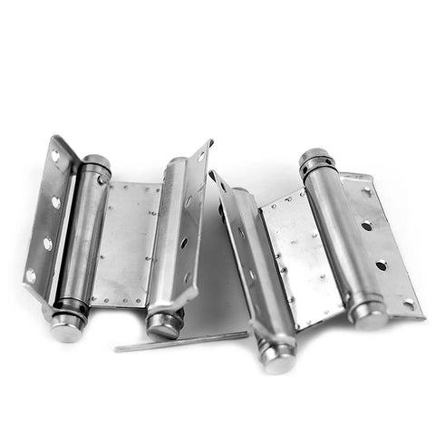 Two Pack 3 To 5 Inch Double Action Spring Door Hinges Stainless Steel Rebound Silent Hydraulic Buffer Soft Close For Beefy Heavy Duty Doors