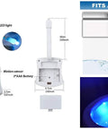 Toilet Night Light With Motion Sensor And LED 9 Color Modes Auto On In The Dark Brighten Your Bathroom For Late Night Pee Breaks Funny Novelty Gag Gift For Men Dad Kids Toddlers dimensions and features shown in diagram