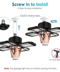 Installation steps for Deformable 12 Panel 200W LED Garage Light With 20000 Lumens 6500K Daylight Plug In E26 E27 Base