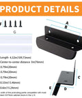 Under Cabinet Foot Pull Toe Opener for Hands Free Kitchen Trash Cabinet Drawer 4.3 Inch Matte Black With Adhesive And Screws Easy Install Keeps Hands Clean And Cabinet Opening Quick For Busy Homes One Pack, dimensions layout