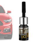 Fast Dry Glass Repair Liquid 5ml Nano Tech Crack Filler bottle near red car for windshields and glass repair