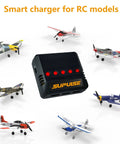 5in1 USB Charger For RC Planes And Spare Parts, Ultra Safe High Efficiency Battery Charger For 3.7V LiPo And Li-Ion Packs displayed with model warbirds