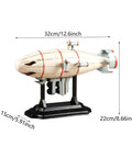 Airship Model Collectible Ornament With Stand For Living Room And Café Iron Craft In White Large Size Realistic Vintage Airship Decor