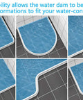 122 Inch Shower Threshold Water Dam Collapsible Barrier Spill Proof Flexible silicone used in different configurations for wet-dry separation