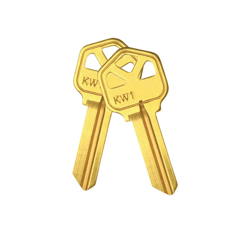 Brass Finish KW1 Uncut Key Blanks Pack Of 50 For Locksmiths Durable Brass Blank Keys Ready To Cut And Customize Premium KW1 Blank Keys