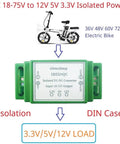 DIN Rail Isolated Plug-and-Play DC-DC Converter Module 18-75V Input To 12V, 5V Or 3.3V Output, Rugged Industrial Power Supply