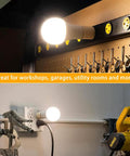 4 Pack E26 E27 Lamp Socket Adapter Converts Outlet to Dual E26 Light Sockets in workshop and garage setting with tools