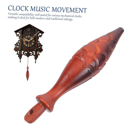 Two Piece Vintage Old School Cuckoo Clock Pendulum Hammer Replacement Decorative Wooden Clock Part with pendulum focus.