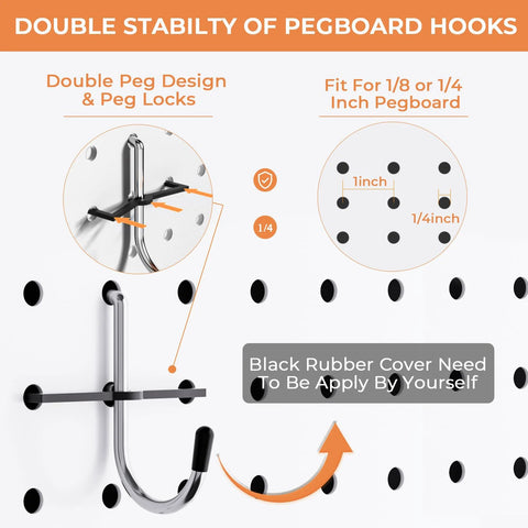 INCLY pegboard accessories organizer kit, 120 pieces; metal hooks and bins for 1/8- or 1/4-inch pegboards.