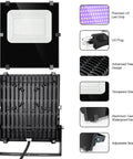 Waygor 600W Black Lights Outdoor - Commercial Black Light Flood Lights with UL Plug High Power 395nm UV Blacklight with heatsink design.