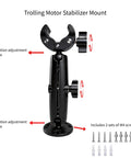 Heavy Duty Anti Vibration Trolling Motor Stabilizer Mount With 360 Degree Aluminum Bracket and Dual One Inch Rubber Ball Clamp, adjustable angle