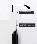 Side view installation guide of Matte Black Dresser Drawer Pulls 5 Pack Square Bar Cabinet Handles for boards below 1 inch, 0.16 inch gap needed.