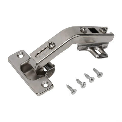 Cold Rolled Steel 135 Degree Cabinet Corner Hinge for Kitchen Cabinets and Wardrobe Doors with screws visible
