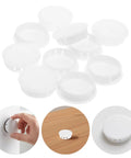 White 50mm Round Flush Snap In Screw Hole Covers Plugs For Furniture And Kitchen Cabinets Easy Install Matte Finish Locking Caps