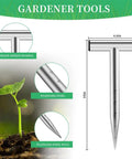 Hand Dibber And Seed Planter Tool For Bulbs And Seeds Garden Hole Digger For Seedlings Tulips Daffodils Crocus Stainless Steel Planting Tool with measurements and T-shape handle