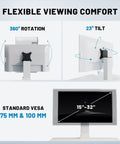 360° rotation and 23° tilt features of 36 Inch Electric Standing Desk Converter Height Adjustable Sit Stand Workstation Riser for Home Office.