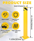 Two Beefy 42 Inch Steel Safety Bollards Rock Solid Parking Barrier Posts Powder Coated Finish with waterproof features