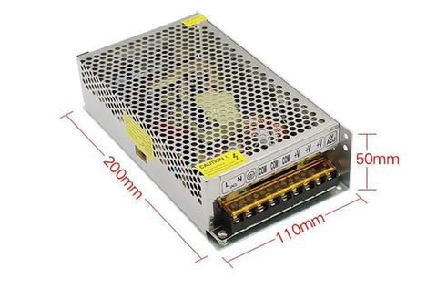 Beefy 12V 20A DC Switching Power Supply Universal Regulated Converter From AC 100 240V To Stable DC12V 240W dimensions shown