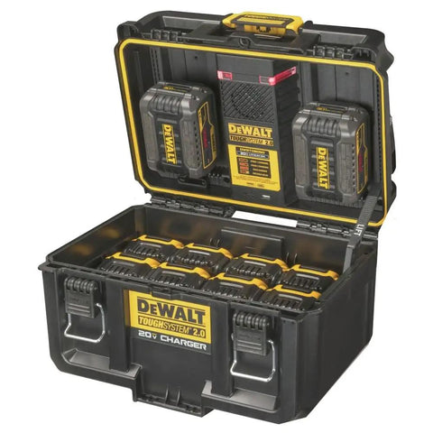 Dual Port Charger For ToughSystem 2.0 20V Max Batteries With Dual USB Ports And IP55 Dust And Water Protection in storage case
