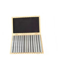 Built Legit 28 Piece Precision Parallel Block Kit For CNC Router And Table Saw Setup Rock Solid Steel Gauge Shims arranged in wooden box.
