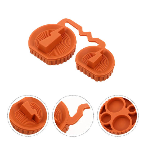 Heavy Duty Universal EV Charging Port Cover Silicone Cap Waterproof Dustproof Protective Plug With Slick Design, Orange, two-piece set.
