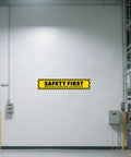 Two Pack Safety First Signs Go Home Safe Stickers 40 By 8 Inches Extra Long For Walls Aisles And Site Entrances With Mega Visibility And Clear Guidance For Work Areas on factory wall